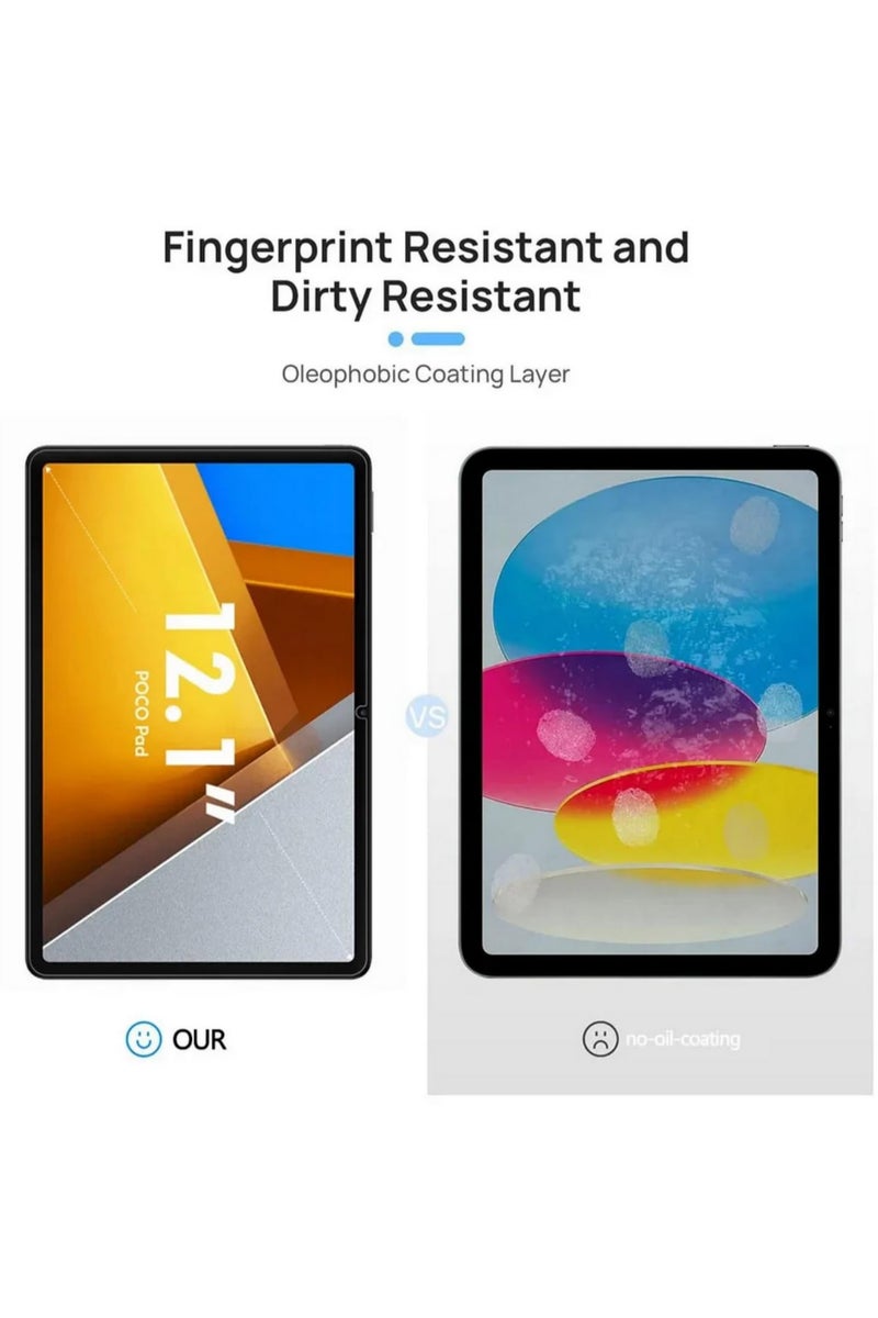 2 Pieces HD Clear Scratch Proof Tempered Glass Screen Protector for Xiaomi Redmi Pad Pro 12.1 Inch 2024 Tablet Anti Fingerprint Bubble Free Protective Film - Image 5
